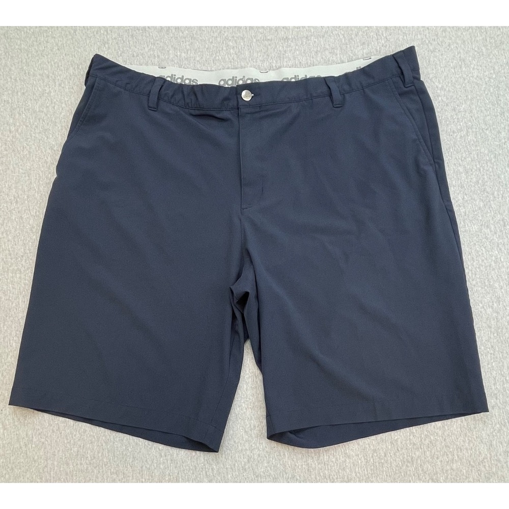Adidas Shorts Mens 44 Navy Blue Performance Stretch Flat Front Golf 11" Inseam